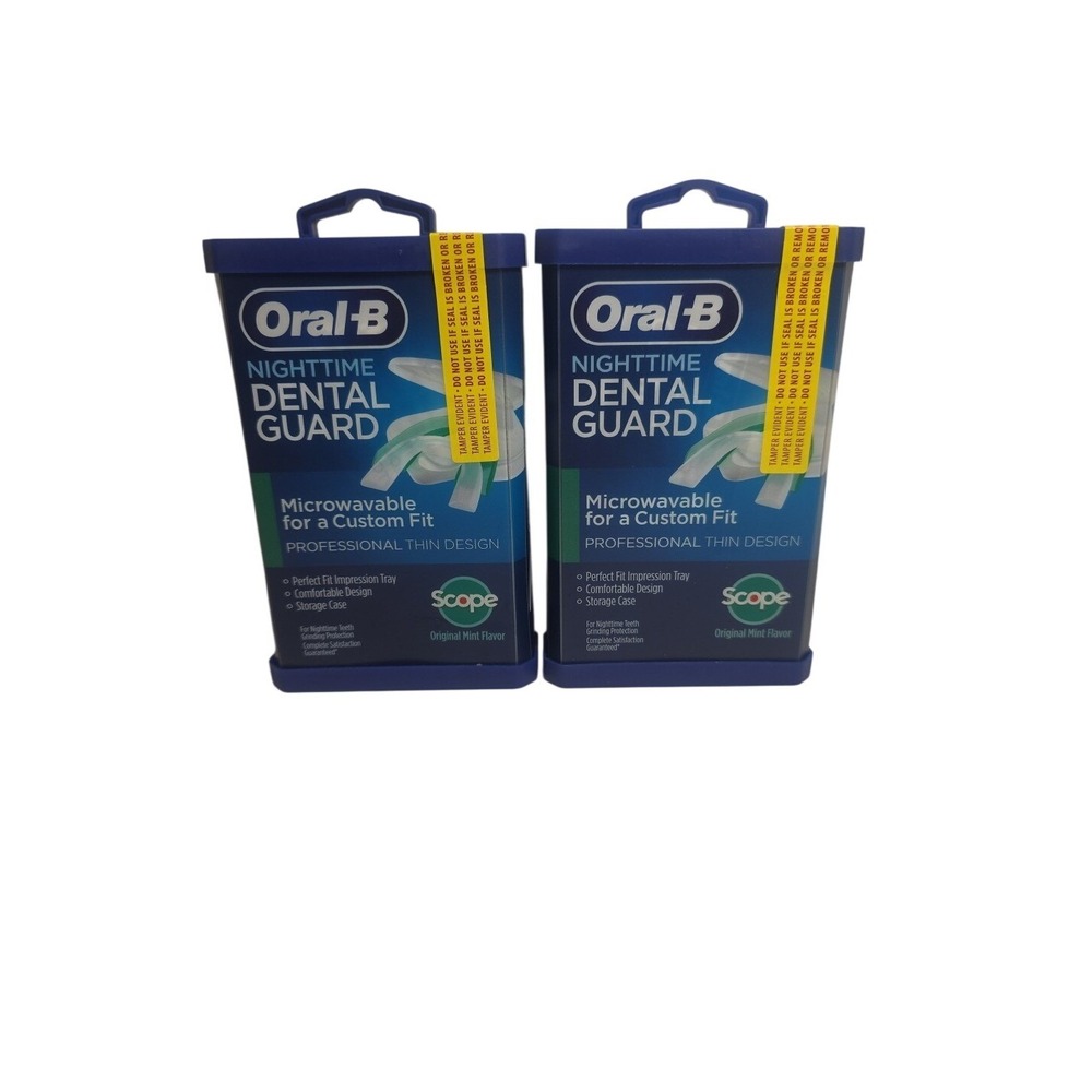 Oral-B Nighttime Dental‎ Guard 2 Pack Microwavable Custom Fit Scope Mint Flavor